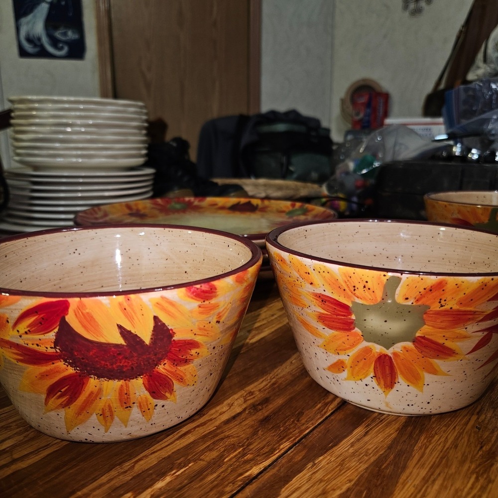 Pfalzgraff Evening Sun‎ Bowl Hand Painted Sunflower Design Retired Replacement - Picture 4 of 4